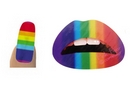  rainbow lips tattoo & nail foils