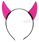 pink reflective devil horns