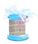 5mm jewel ribbon - silver with gold thread