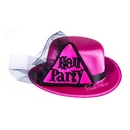 pink mini hen party top hat with black veil