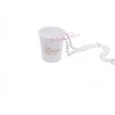 bride shot glass necklace - white