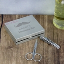 personalised moustache manicure set 