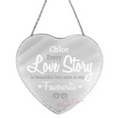 personalised I love you heart mirror