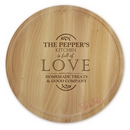 personalised full of love large round chopping board