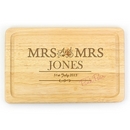 personalised mrs & mrs large chopping board