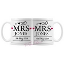 personalised mrs & mrs mug set