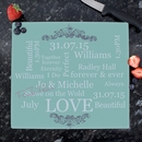 personalised typography glass chopping board