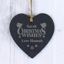 personalised christmas wishes slate heart