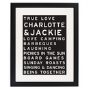 personalised typography framed print