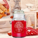 wish you a merry christmas personalised apple and cinnamon scented jar candle
