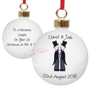 personalised wedding bauble - mr & mr