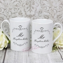 ornate swirl mug set - mr & mr