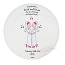 personalised cartoon brides wedding plate