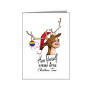 winking reindeer with rainbow bauble - pride xmas
