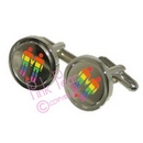 rainbow figure cufflinks - male