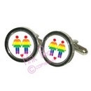rainbow figure cufflinks - female