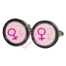 pink female symbol cufflinks
