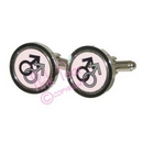 black & silver male symbol cufflinks