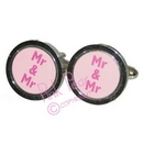 mr & mr cufflinks - pink