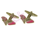 pink sparkly shoe cufflinks