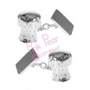 champagne cork cufflinks - silver