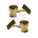 champagne cork cufflinks - gold
