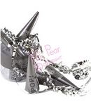 stylish tub of party poppers - silver