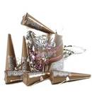 stylish tub of party poppers - gold